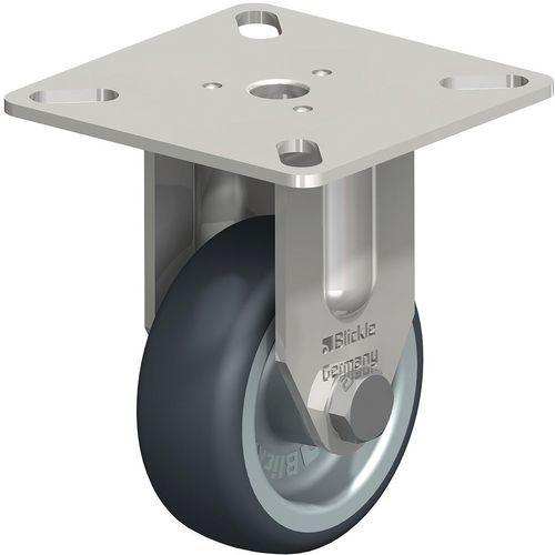 Roulette fixe d'appareils inox - bandage caoutchouc - corps polyprop. - Blickle Roulette fixe d'appareils inox - bandage caoutchouc - corps polyprop. - Blickle