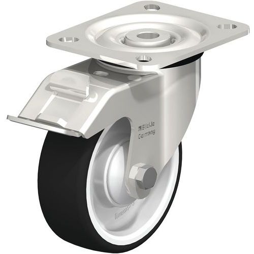Roulette pivotante inox - bandage PU corps PO massif - Blickle Roulette pivotante inox - bandage PU corps PO massif - Blickle