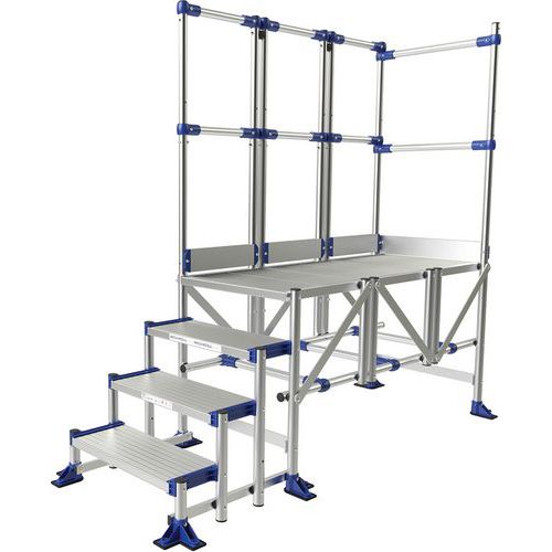 Plate-forme aluminium Meca Modul - 2 garde-corps - Tubesca-Comabi