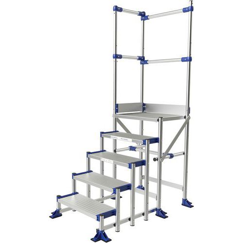 Plate-forme aluminium Meca Modul - 2 garde-corps - Tubesca-Comabi