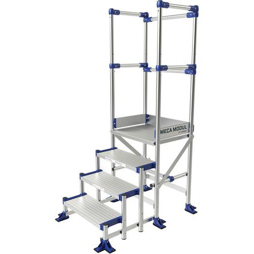 Plate-forme aluminium Meca Modul - 3 garde-corps - Tubesca-Comabi