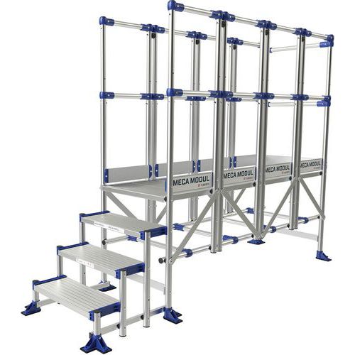 Plate-forme aluminium Meca Modul - 3 garde-corps - Tubesca-Comabi