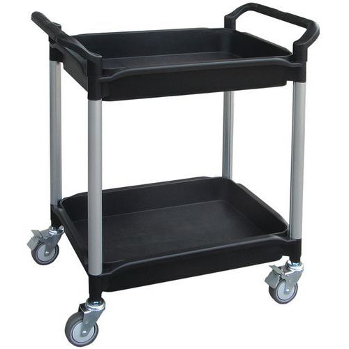 Servante 250 kg polypropylène 2 plateaux à rebord 710x475mm- Stockman Servante 250 kg polypropylène 2 plateaux à rebord 710x475mm- Stockman