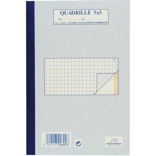 Notitieblok met vierkant 5/5 dupli a5 100 pagina's - Manifold Notitieblok met vierkant 5/5 dupli a5 100 pagina's - Manifold