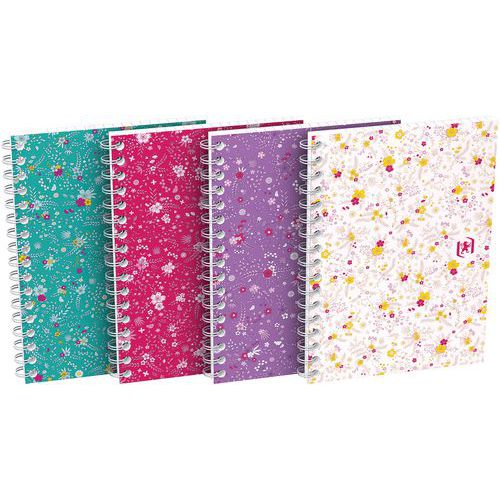 Schrijfblok flowers A6 100p 90g geruit 5 mm - Pak 10 - Oxford Schrijfblok flowers A6 100p 90g geruit 5 mm - Pak 10 - Oxford