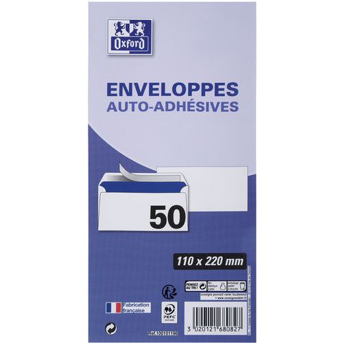 Envelop zelfklevend 110 x 220 80 g - Oxford Envelop zelfklevend 110 x 220 80 g - Oxford