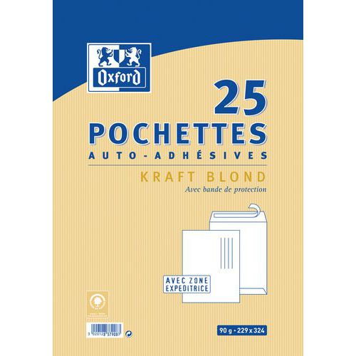 Kraft envelop zelfklevend blond 229 x 324 90 g - Oxford Kraft envelop zelfklevend blond 229 x 324 90 g - Oxford