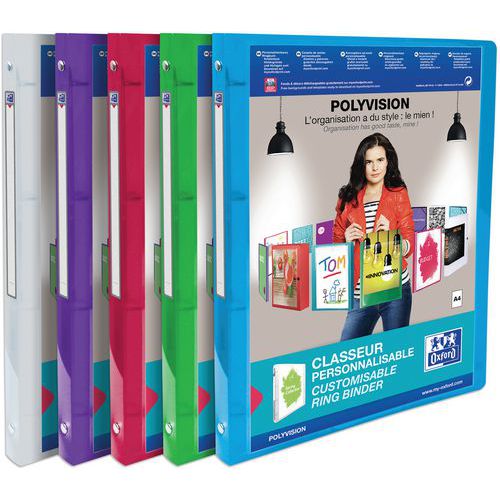 Classeur polyvision A4 assorti - lot de 12 - Oxford Classeur polyvision A4 assorti - lot de 12 - Oxford