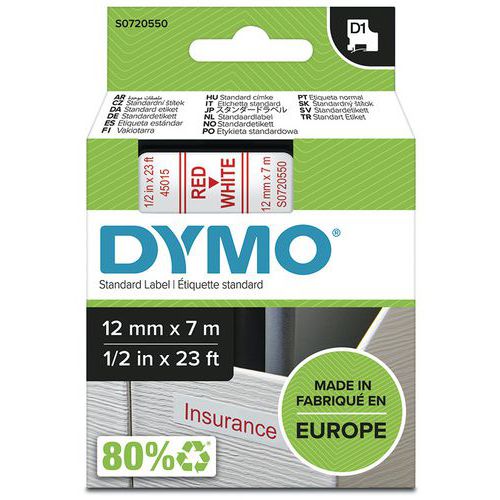 Labelcassette D1 breedte 12 mm - Dymo