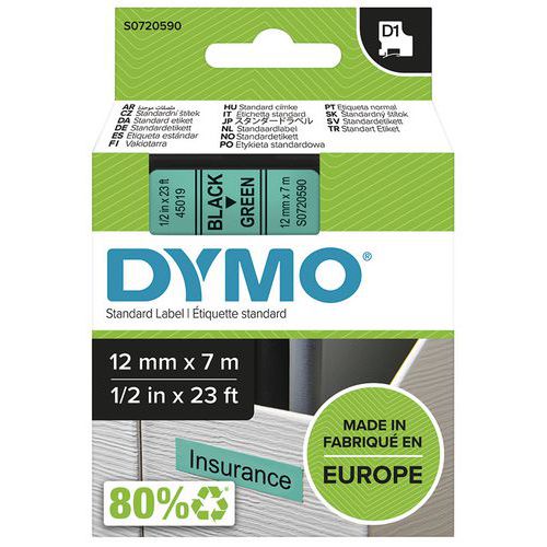 Labelcassette D1 breedte 12 mm - Dymo