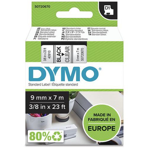 Labelcassette D1 breedte 9 mm - Dymo