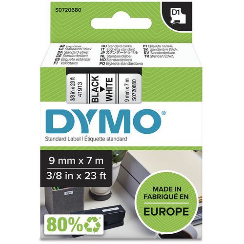 Labelcassette D1 breedte 9 mm - Dymo