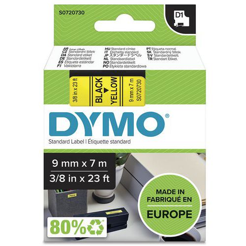 Labelcassette D1 breedte 9 mm - Dymo