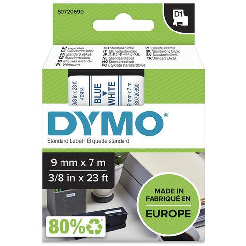 Labelcassette D1 breedte 9 mm - Dymo