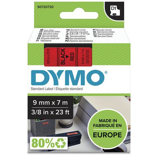 Labelcassette D1 breedte 9 mm - Dymo