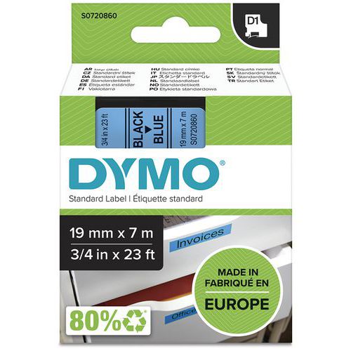 Labelcassette Dymo D1 - Breedte 19 mm