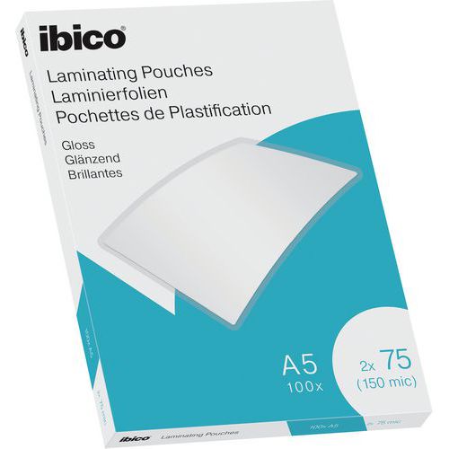 Pochettes plastification Ibico brillantes, A5, boite de 100 - Esselte Pochettes plastification Ibico brillantes, A5, boite de 100 - Esselte