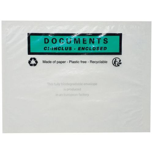 Documentenhoes - Kristalpapier - 'Documenten ingesloten' Documentenhoes - Kristalpapier - 'Documenten ingesloten'