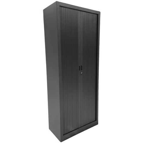 Roldeurkast zwart 80 x 43 x 161 cm - refurbished