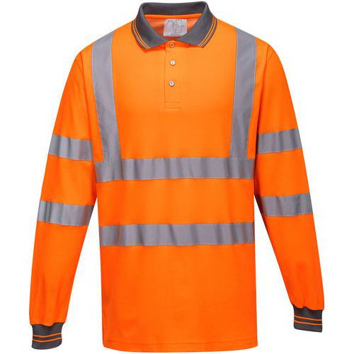 Polo Comfort Lange Mouw Oranje S271 Portwest