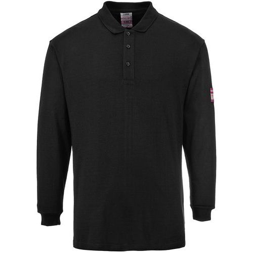 Poloshirt Met Lange Mouw Vlamvertragende Antistatische Zwart Portwest