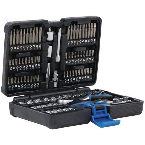 Coffret tournevis, cliquet, embouts + douilles - 97 pièces Coffret tournevis, cliquet, embouts + douilles - 97 pièces