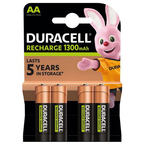 Oplaadbare AA-batterijen van 1300 mAh - Set van 4 - Duracell