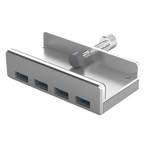 Hub USB 3.0 4 poorten clip-on van aluminium - Dacomex Hub USB 3.0 4 poorten clip-on van aluminium - Dacomex