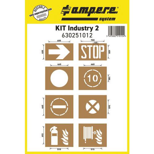 Pochoir signalisation au sol - Kit Industry II - 8 planches - Ampere System Pochoir signalisation au sol - Kit Industry II - 8 planches - Ampere System