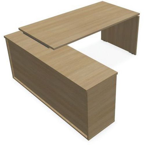 Directiebureau met aanbouw Moka rechthoekig met schuifdeuren - Eol Directiebureau met aanbouw Moka rechthoekig met schuifdeuren - Eol