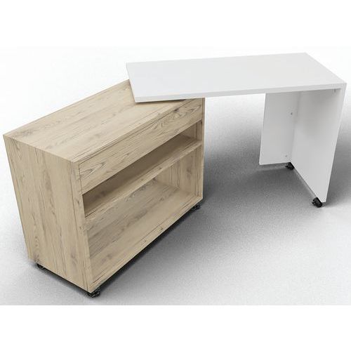 Bureau compact verrijdbaar met schuifblad Homere - Eol Bureau compact verrijdbaar met schuifblad Homere - Eol