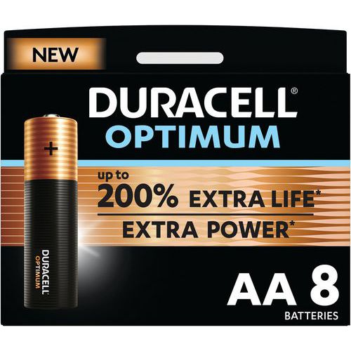 Alkalinebatterij Optimum AA - 8 eenheden - Duracell Alkalinebatterij Optimum AA - 8 eenheden - Duracell