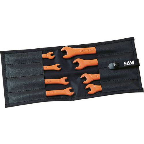 Clé à fourche 1 tête isolée 1000 volts - Jeu de 8 - Sam Clé à fourche 1 tête isolée 1000 volts - Jeu de 8 - Sam