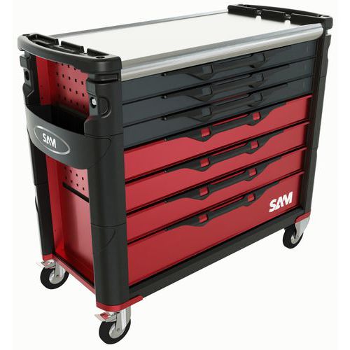 Servante 41 XL - 7 tiroirs - Plateau inox - Sam Servante 41 XL - 7 tiroirs - Plateau inox - Sam
