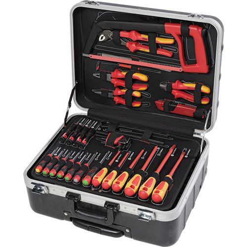 Valise trolley maintenance - 128 outils isoles 1000 volts - Sam Valise trolley maintenance - 128 outils isoles 1000 volts - Sam