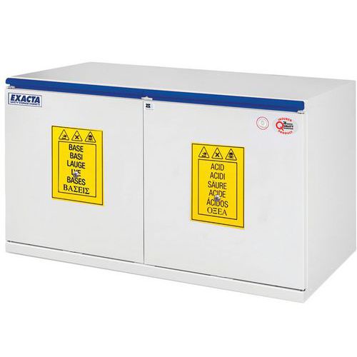 Onderbouwkast voor zuren en basen 1100 l - klapdeuren - Exacta Onderbouwkast voor zuren en basen 1100 l - klapdeuren - Exacta