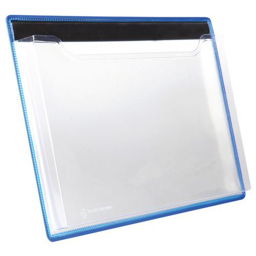 Distributeur paysage A4 magnétique - Bleu - Tarifold Distributeur paysage A4 magnétique - Bleu - Tarifold