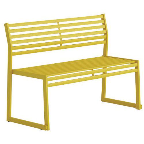 Zitbank met rugleuning van gegalvaniseerd staal - 120 cm - Urbantime
