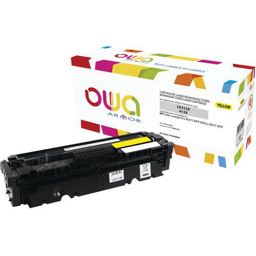 Toner reconditionné HP CF412X Yellow - OWA Toner reconditionné HP CF412X Yellow - OWA