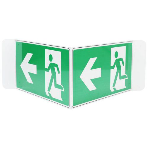 V-bord Nooduitgang pijl naar rechts, aluminium - Manutan Expert V-bord Nooduitgang pijl naar rechts, aluminium - Manutan Expert