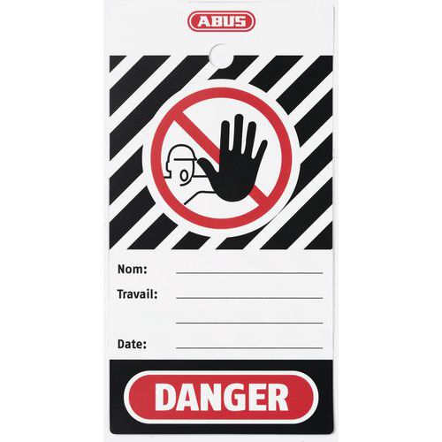 Étiquette de consignation - DANGER - Lot de 100 - Abus Étiquette de consignation - DANGER - Lot de 100 - Abus