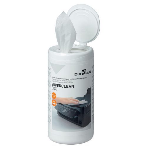 Dispenserdoos met 100 doekjes SUPERCLEAN BOX - Durable