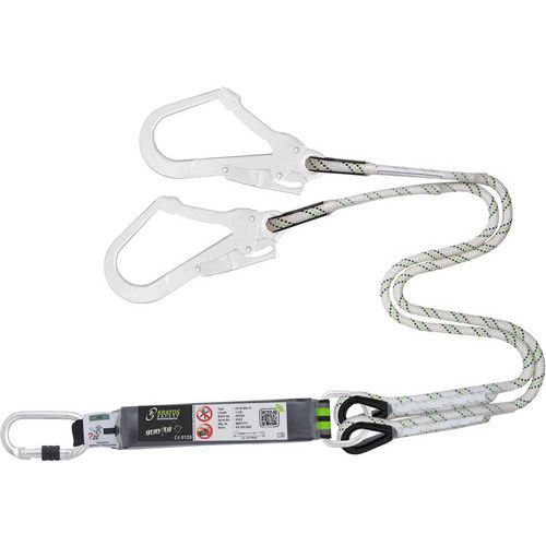 Longe double avec absorbeur d'énergie corde 1,5m échafaudage - Kratos Safety Longe double avec absorbeur d'énergie corde 1,5m échafaudage - Kratos Safety