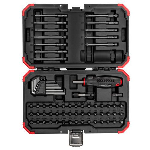 Koffer met lange bits 1/4 67-delig R33003067 - GedoreRed