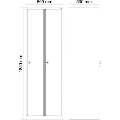 Garderobekast Classic Plus, 2 Vaks Voor 1 Person - Cp