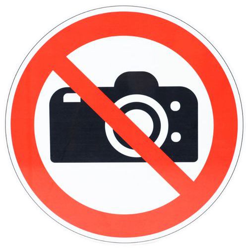 Rond bord Verboden te fotograferen, aluminium - Manutan Expert Rond bord Verboden te fotograferen, aluminium - Manutan Expert