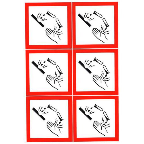 CLP-bord - Corrosief - Zelfklevende etiketten CLP-bord - Corrosief - Zelfklevende etiketten