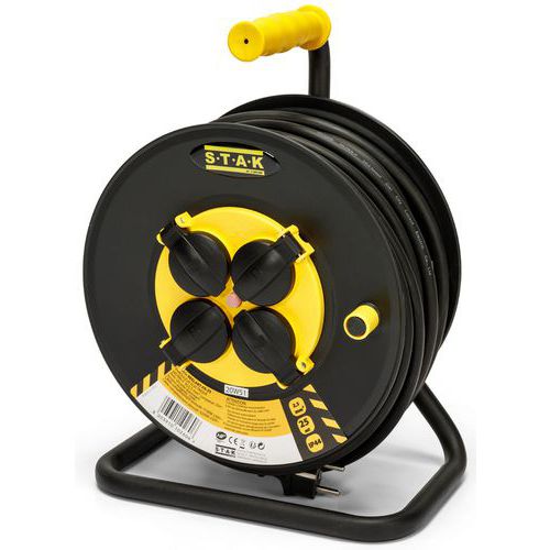 Elektrische haspel met 4 aansluitingen - 25 tot 40 m - STAK Elektrische haspel met 4 aansluitingen - 25 tot 40 m - STAK