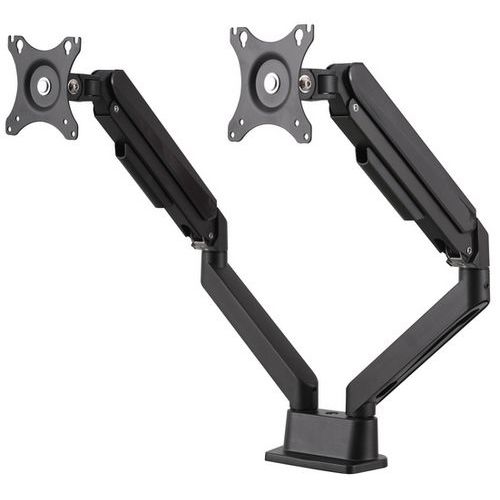 Ergonomische scharnierende schermhouder, dubbel, zwart - Manutan Expert Ergonomische scharnierende schermhouder, dubbel, zwart - Manutan Expert