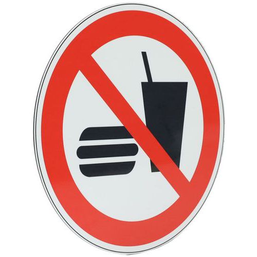 Bord Eten en drinken verboden, aluminium - Manutan Expert Bord Eten en drinken verboden, aluminium - Manutan Expert